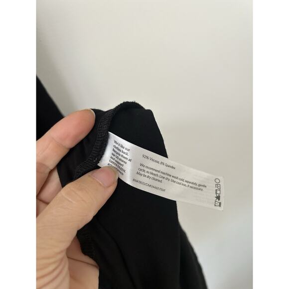 EILEEN FISHER $178 Solid Black Midi Viscose Stretch Tank Dress Size Medium - Picture 4 of 8